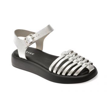 Sandale GRYXX argintii, 366202, din piele naturala