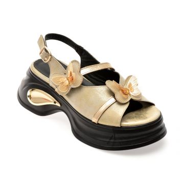 Sandale GRYXX aurii, 4352813, din piele naturala