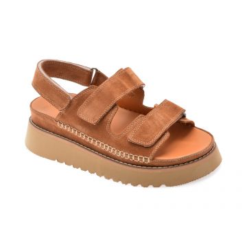 Sandale GRYXX maro, 5071003, din piele intoarsa