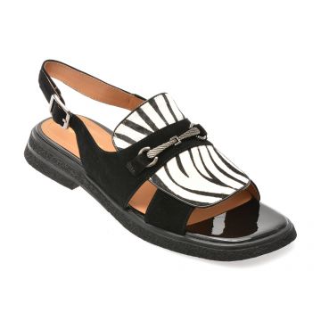 Sandale GRYXX negre, 22L914, din piele intoarsa