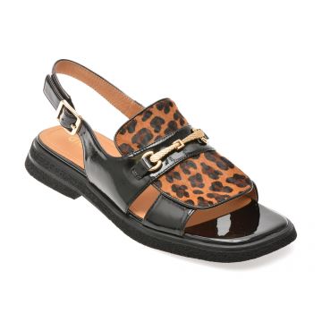 Sandale GRYXX negre, 22L914, din piele naturala lacuita