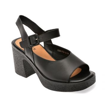 Sandale GRYXX negre, V989D12, din piele naturala