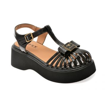 Sandale GRYXX negri, 2583, din piele ecologica