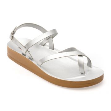 Sandale IMAGE argintii, 10728, din piele ecologica