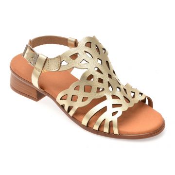 Sandale IMAGE aurii, EVEREST, din piele naturala