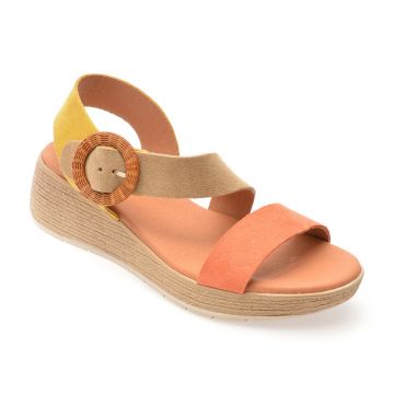 Sandale IMAGE multicolor, ROSEA, din piele intoarsa