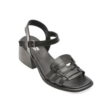 Sandale IMAGE negre, 4351212, din piele naturala