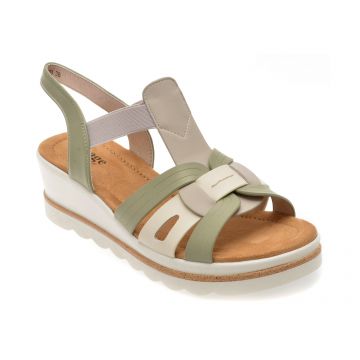 Sandale IMAGE verzi, 1152H15, din piele naturala
