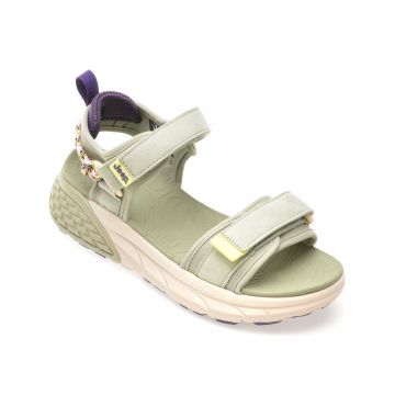 Sandale JEEP verzi, L51580A, din material textil