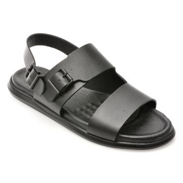 Sandale OTTER negre, AL420, din piele naturala