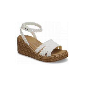 Sandale Pe Koturnie Femei -  Brooklyn Woven Ankle Strap 209994 Wedge - Alb