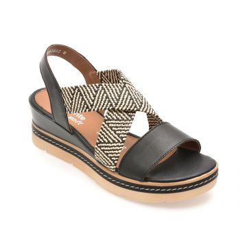 Sandale REMONTE negre, D2L54, din piele naturala