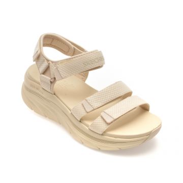 Sandale SKECHERS bej, D LUX WALKER, din material textil