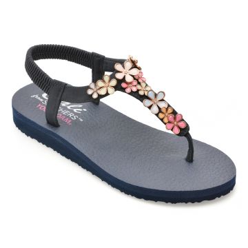 Sandale SKECHERS bleumarin, MEDITATION, din piele ecologica