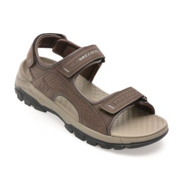 Sandale SKECHERS maro, TRESMEN, din piele ecologica