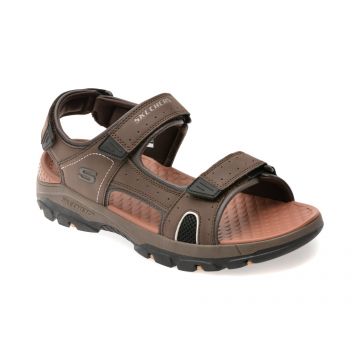 Sandale SKECHERS maro, TRESMEN, din piele ecologica