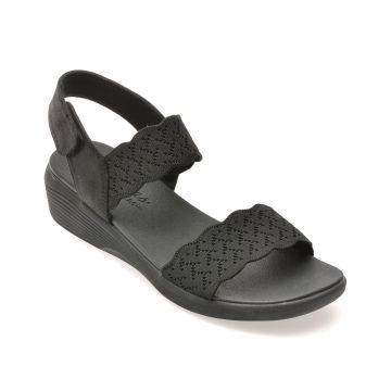 Sandale SKECHERS negre, ARYA, din material textil