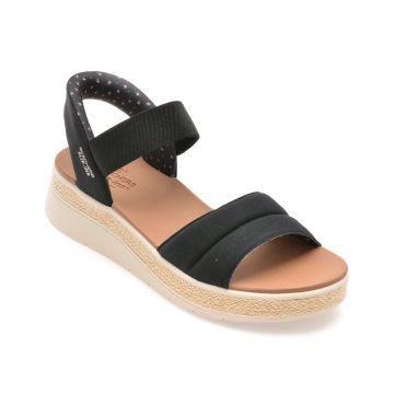 Sandale SKECHERS negre, BOBS SUN RAY, din material textil