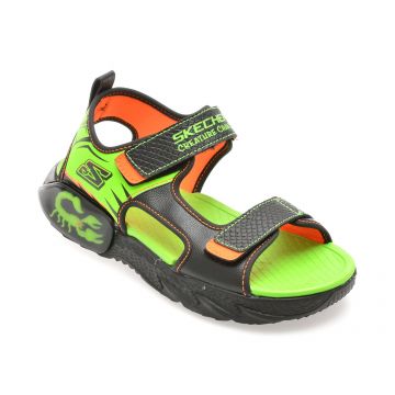 Sandale SKECHERS negre, CREATURE-SPLASH, din piele ecologica