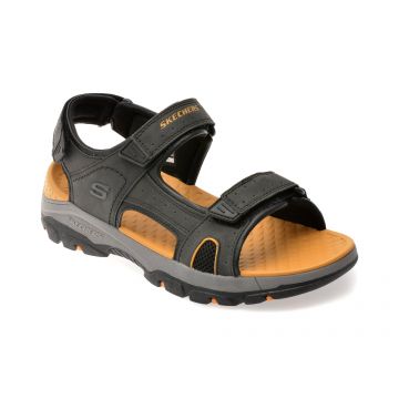 Sandale SKECHERS negre, TRESMEN, din piele ecologica