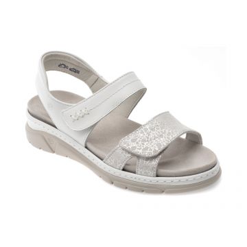 Sandale SUAVE albe, MOSTAR, din piele naturala