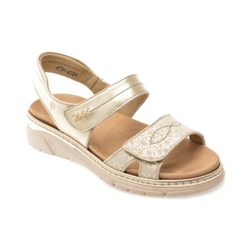 Sandale SUAVE aurii, MOSTAR, din piele naturala