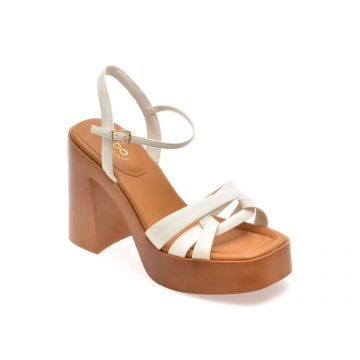 Sandale ALDO albe, SOLENIA 100, din piele ecologica