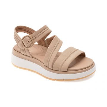 Sandale CLARKS bej, TUSCAN STRAP, din piele naturala