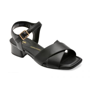 Sandale CLARKS negre, SERINA 35 CROSS, din piele naturala