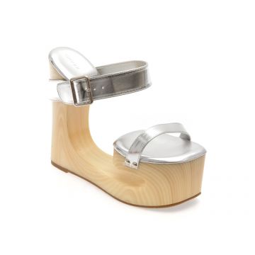 Sandale elegante GRYXX argintii, HD1014, din piele ecologica