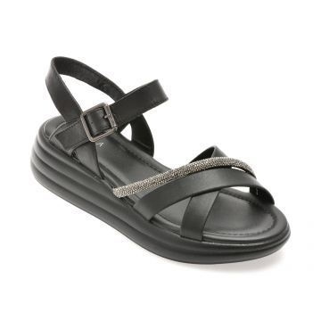 Sandale EPICA negre, 1136C12, din piele naturala