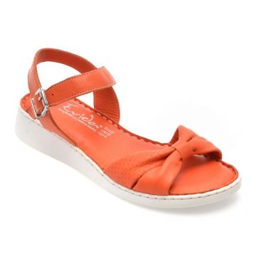 Sandale EVIDA portocalii, EVP104, din piele naturala