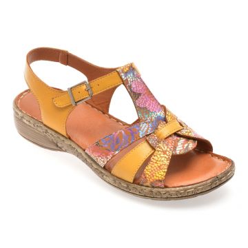 Sandale FLAVIA PASSINI galbene, 2320, din piele naturala