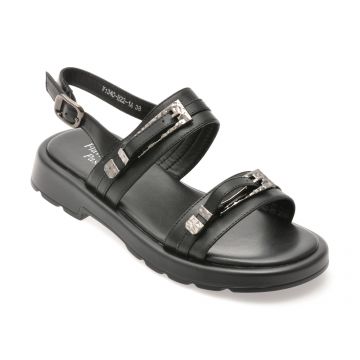 Sandale FLAVIA PASSINI negre, 1340H22, din piele naturala