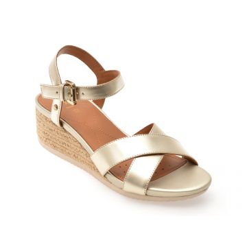 Sandale GEOX aurii, D02HHC, din piele naturala