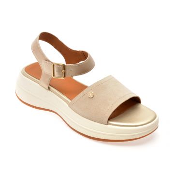 Sandale GEOX bej, D550VA, din piele intoarsa