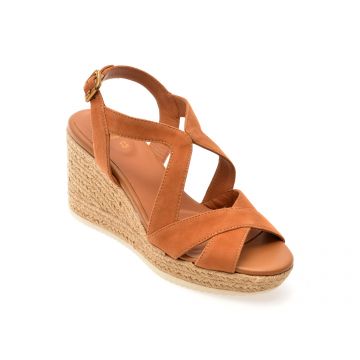 Sandale GEOX maro, D35GVC, din piele intoarsa