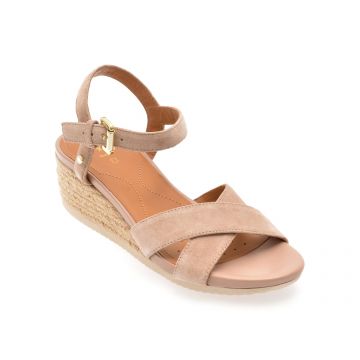 Sandale GEOX nude, D55HHB, din piele intoarsa