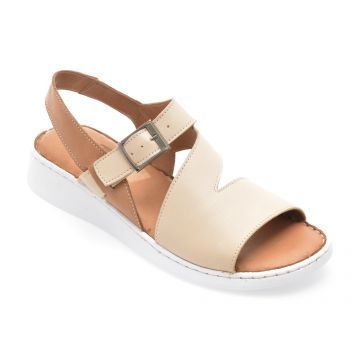 Sandale GOTSI bej, EV4017, din piele naturala