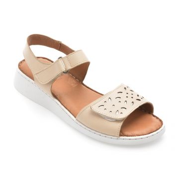 Sandale GOTSI bej, EV4022, din piele naturala