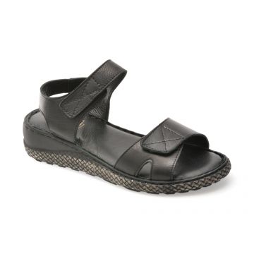 Sandale GOTSI negre, EV2879, din piele naturala