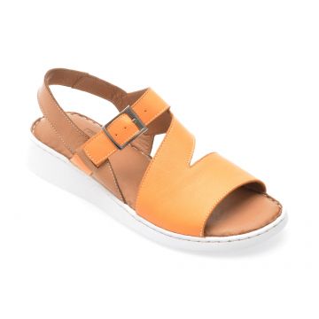 Sandale GOTSI portocalii, EV4017, din piele naturala