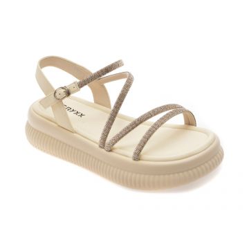 Sandale GRYXX bej, F503, din piele ecologica