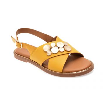 Sandale GRYXX galbene, 610003, din piele naturala