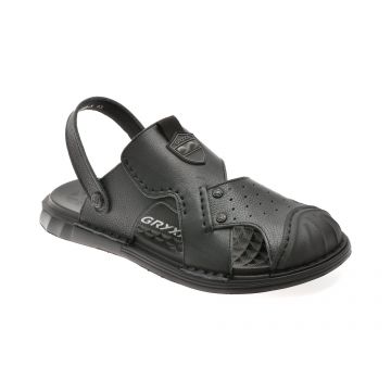 Sandale GRYXX negre, T6388, din piele naturala