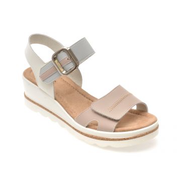 Sandale IMAGE albe, 1152H16, din piele naturala