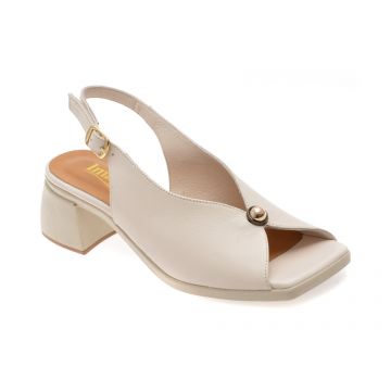 Sandale IMAGE albe, 4493603, din piele naturala