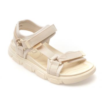Sandale JEEP albe, L51601A, din material textil