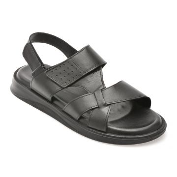 Sandale OTTER negre, 3050, din piele naturala