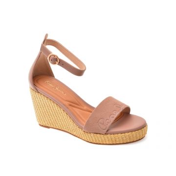 Sandale PEPE JEANS roz, WAYNA LOG, din piele ecologica